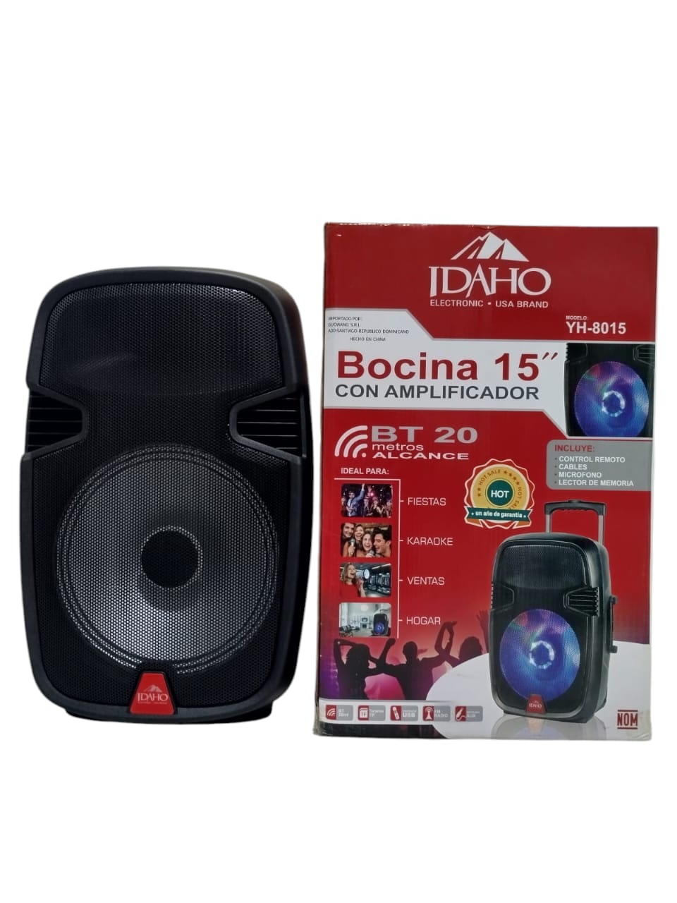 Bocina Amplificada IDAHO 15” con Sonido Profesional y Luces LED 🎶