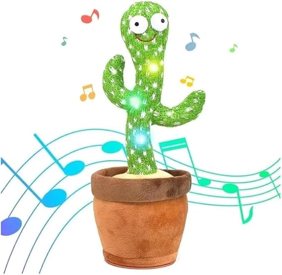 Cactus Cantante y Bailarín para Niños y Bebés – Juguete Interactivo de Felpa Suave con Canciones, Baile y Grabación de Voz