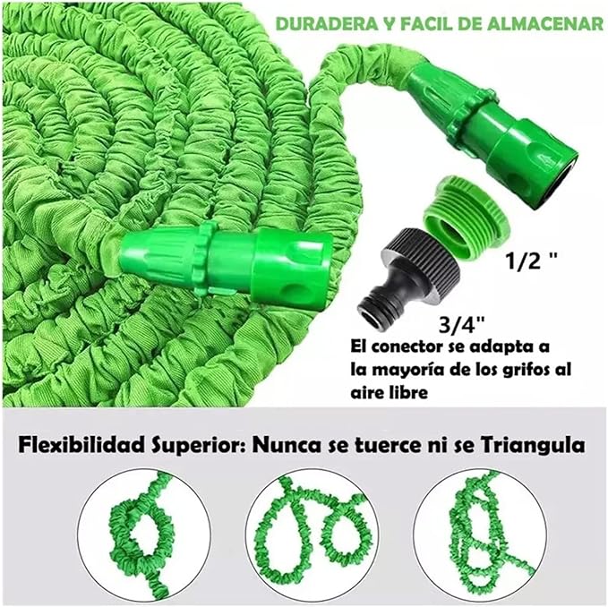 MANGUERA RETRACTIL MAGIC HOSE 22.5 M/ 75FT- FLEXIBLE Y DURADERA