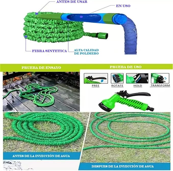 MANGUERA RETRACTIL MAGIC HOSE 22.5 M/ 75FT- FLEXIBLE Y DURADERA